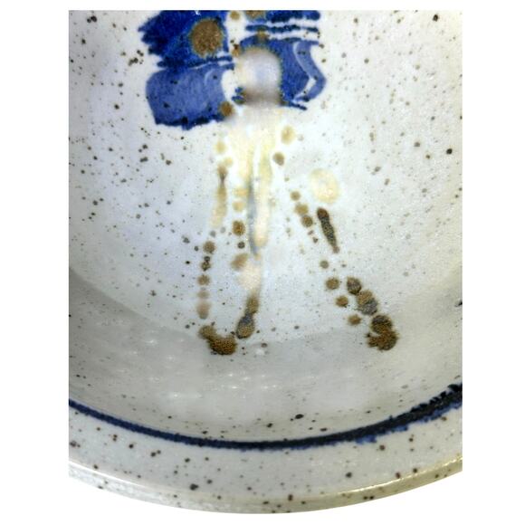 Studio Pottery Artist Mike Grafa Signed Rustic Blue Brown Stunning Serving Bowl - Picture 5 of 8